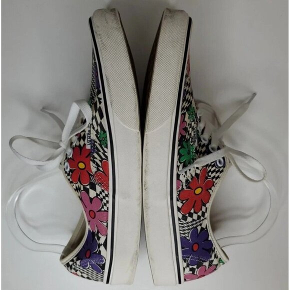 Vans Authentic Printed Floral/Check Men's Classic Skate Shoes Size 10 red green - Picture 8 of 11